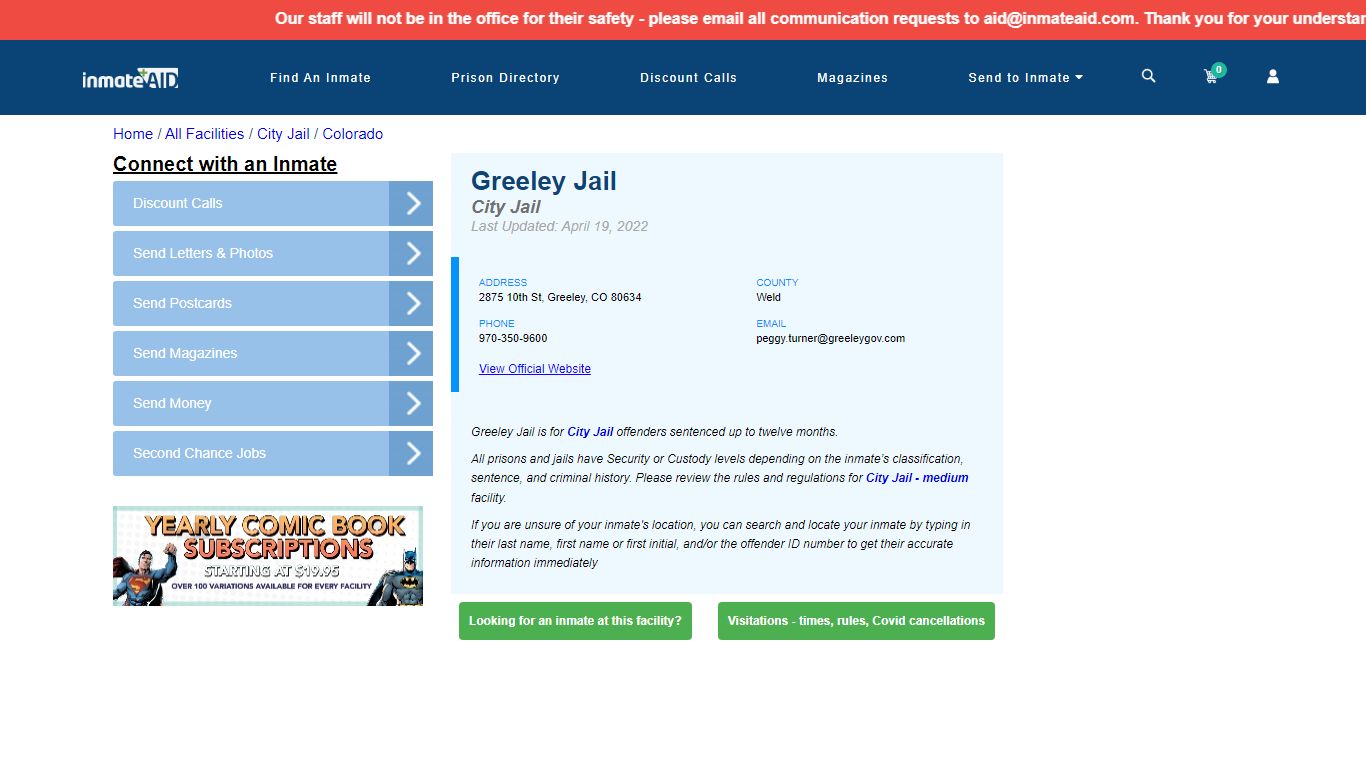 Greeley Jail | Inmate Locator